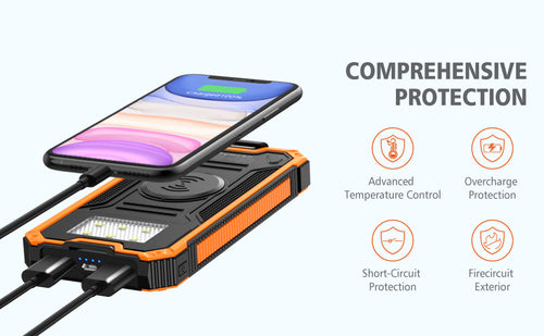 Solario® - Portable Solar Power Bank with Wireless Charging